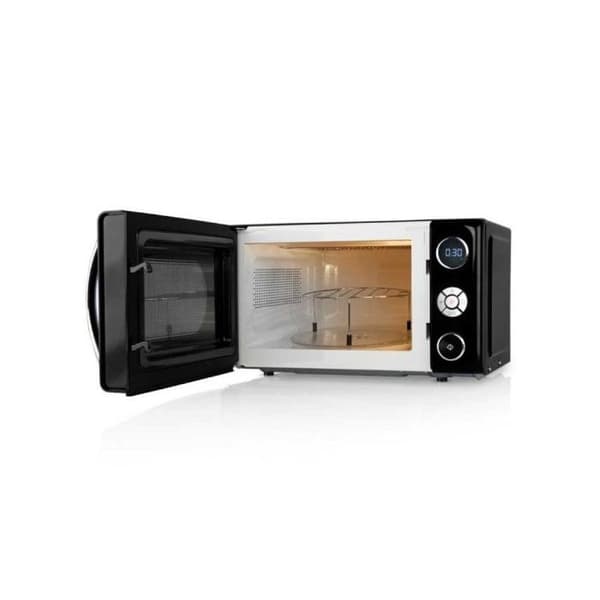 En elegant och digital mikrovågsugn, svart design, förutom sina 700W effekt, har den en 900W grill, en kapacitet på