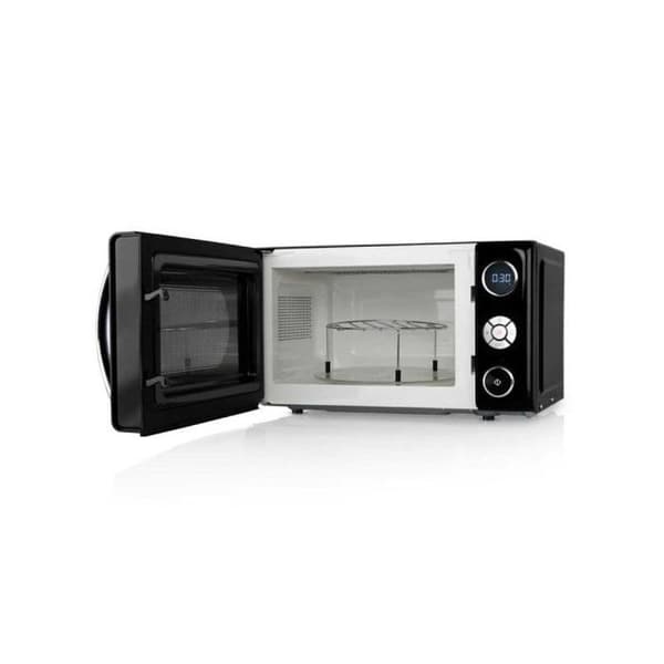En elegant och digital mikrovågsugn, svart design, förutom sina 700W effekt, har den en 900W grill, en kapacitet på