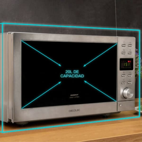 Mikrobølgeovnen med Grill Cecotec 01399 Sort Stål 20 L