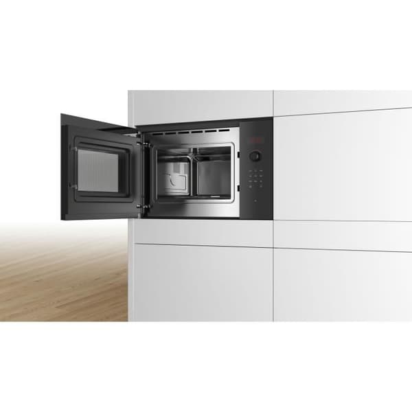 Enkel inbyggd mikrovågsugn -BOSCH SER4 - BFL523MB1F - Svart - 7 automatiska program - 38,2 x 59,4 x 31,7 cm