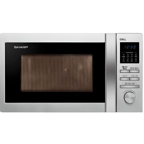 SHARP R622STWE Kombigrill mikrovågsugn i rostfritt stål - 20 L - 800 W - Grill 1000 W - Fristående