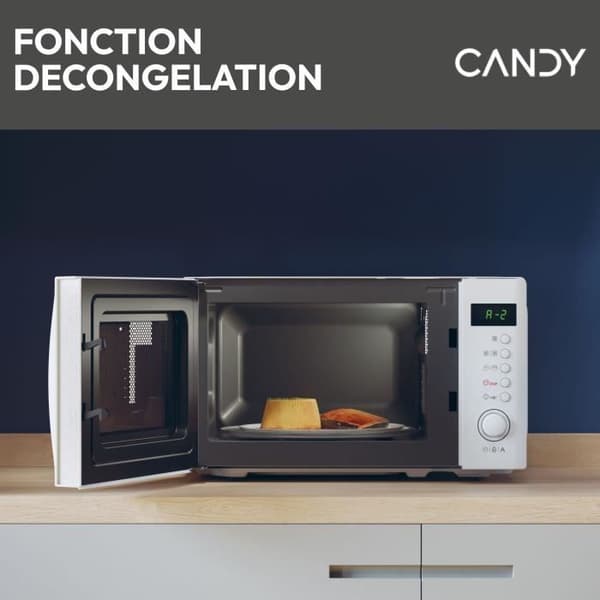 Candy Idea CMWA20SDLW 700W Digital Mikrovågsugn 20L Vit - Upptiningsfunktion - 5 Effektnivåer - 8 Automatiska Menyer