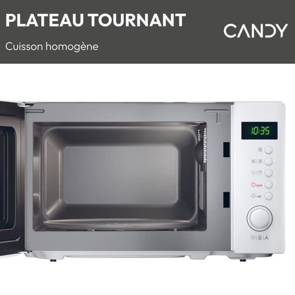 Candy Idea CMWA20SDLW 700W Digital Mikrovågsugn 20L Vit - Upptiningsfunktion - 5 Effektnivåer - 8 Automatiska Menyer