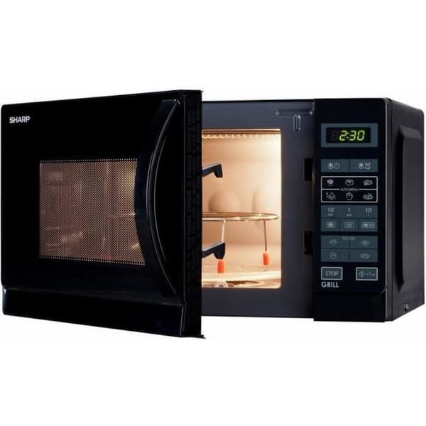 SHARP R-742BKW - Mikrovågsugn - Svart - 25L - 900 W - Grill 1000 W - Fristående
