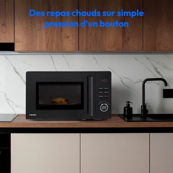 Mikrovågsugn Grill - MEDION MD12021 - 20L - 800/1000W - 9 Program - Svart