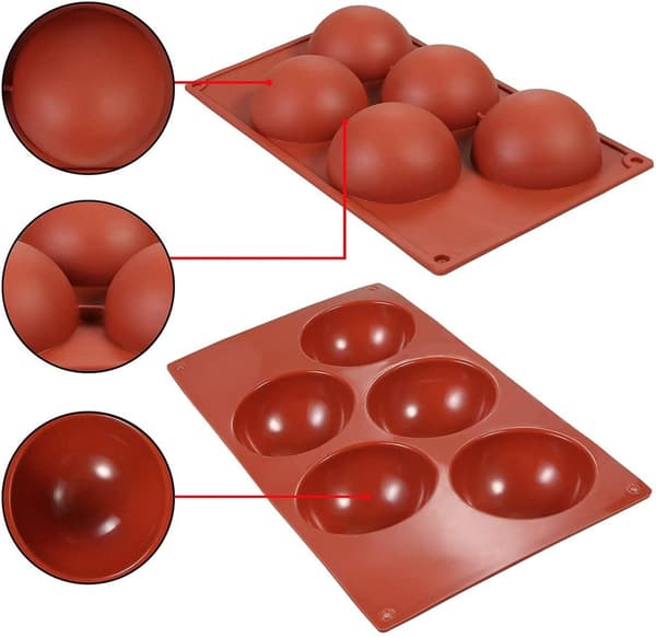5 Halvklot SIlikonform Semisfär Mousseform Chokladform Pralinform Dome