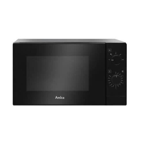 AMICA AMMF20M1B svart 700W mikrovågsugn - Avfrostning och standardfunktioner - 20L kapacitet