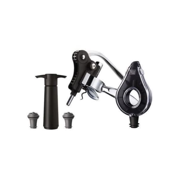 VACUVIN 5-delat boxset - Wine Set Air Deluxe - Spakkorkskruv, luftare, pump och korkar