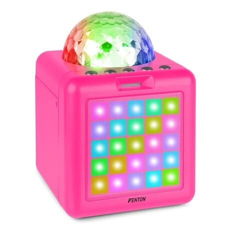 KAR15B Karaoke Högtalare med 2 mikrofoner, Rosa