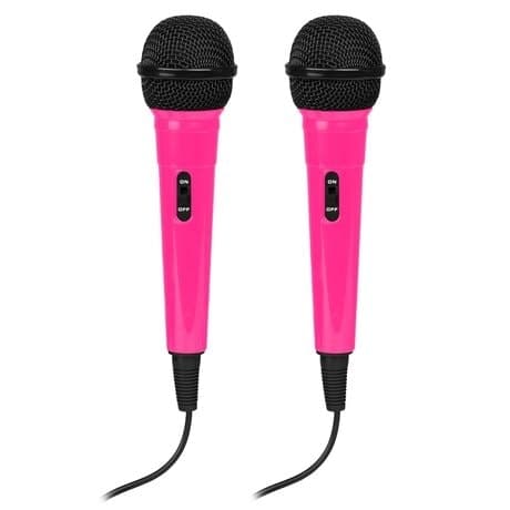 KAR15B Karaoke Högtalare med 2 mikrofoner, Rosa