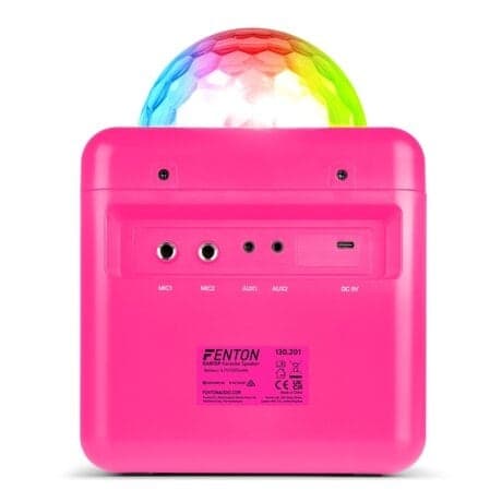 KAR15B Karaoke Högtalare med 2 mikrofoner, Rosa