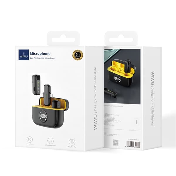 2i1 trådlös Minimikrofon Lighting + USB-C-kontakt, brusreducering WIWU-WM003
