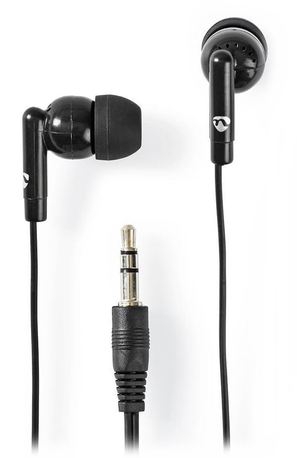 NEDIS kabelová sluchátka/ do uší/ 3,5 mm jack/ kabel 1,20 m/ černá