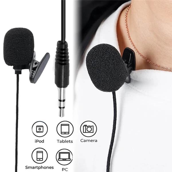 Universel Clip-On Mikrofon - Sort