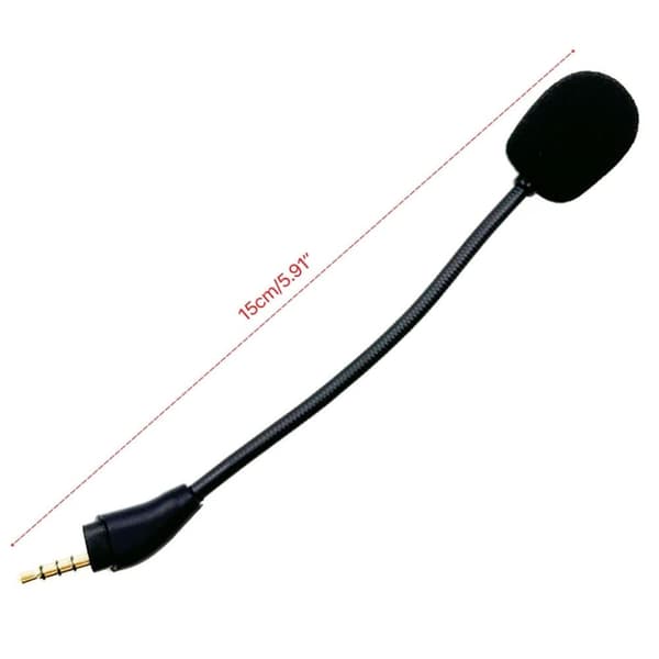 Ersättningsspelmikrofon 3,5 mm till mikrofonbom kompatibel för Kingston Cloud 2 II HyperX Cloud II trådlös dator-PC-spelheadset (svart)