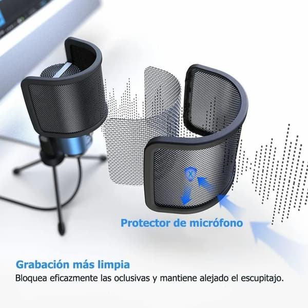 Mic Pop Filter 3-kerroksinen kompakti U-muotoinen mikrofoni Pop Shield tuulilasi puhuvan laulun tallentamiseen