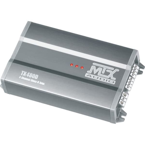 MTX TX480D 12V 4-kanals klass-D 4x80W RMS aluminiumförstärkare