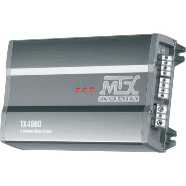 MTX TX480D 12V 4-kanals klass-D 4x80W RMS aluminiumförstärkare