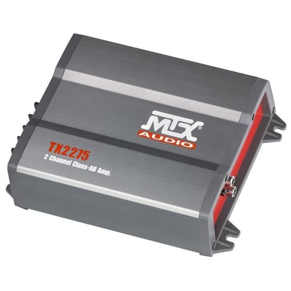 MTX-förstärkare TX2275 2 x 110 W Rms @ 2O eller 1 x 220 W Rms @ 4O Class-AB Variabel Aktivt filter Högnivåingångar