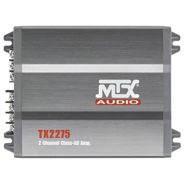 MTX-förstärkare TX2275 2 x 110 W Rms @ 2O eller 1 x 220 W Rms @ 4O Class-AB Variabel Aktivt filter Högnivåingångar