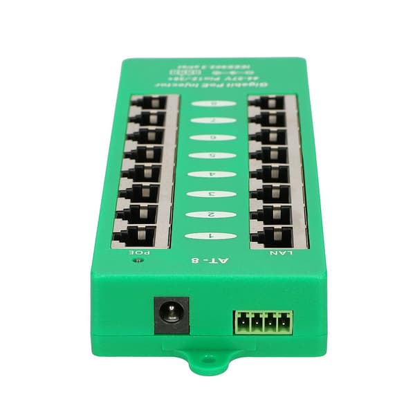 Extralink 8 Portowy | Gigabit PoE Injector | Aktiivinen, 8 Gigabit 802.3at/af -porttia, tila A