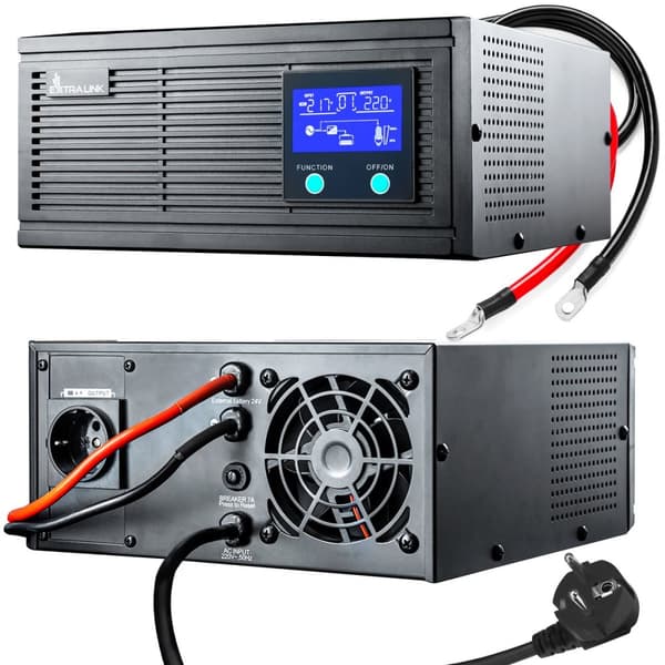 Extralink Piorun 3000VA/2100W | Inverter | Ren sinusbølge, batterispænding 24VDC