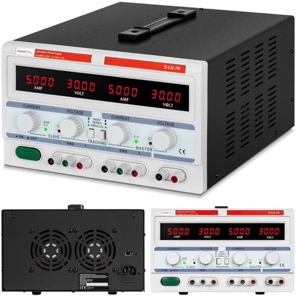 Laboratorieservice strømforsyning 3 kanaler 0-30 V 0-5 A DC