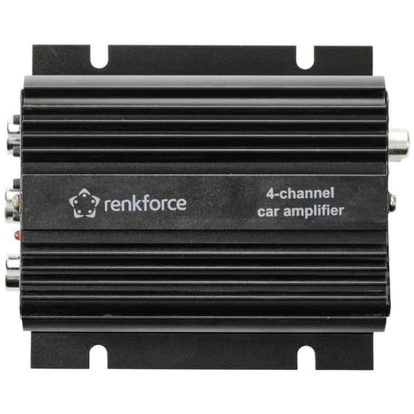 Renkforce RF-CMP-204 4-kanals 200 W bilförstärkare Bluetooth®/USB ljuduppspelning, volym/bas/diskantjustering