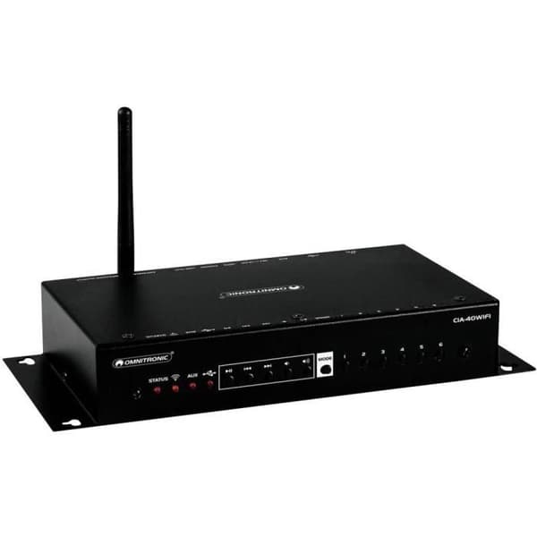 Omnitronic CIA-40WIFI 2.0 stereoförstärkare 2x25 W svart AirPlay, DLNA, Internetradio, USB, WiFi