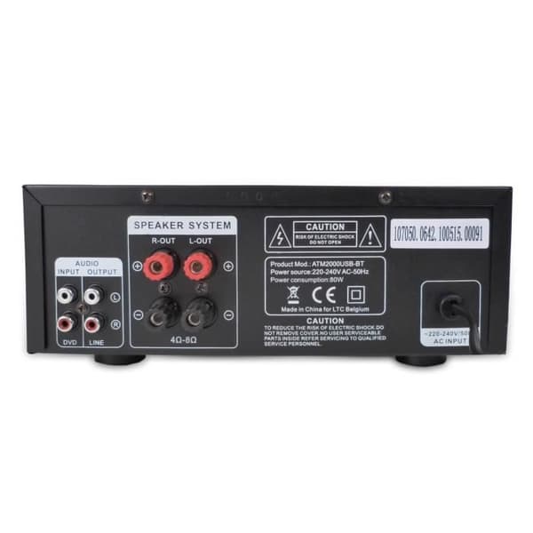 LTC ATM2000USB-BT Stereoförstärkare med Karaoke/USB/MP3/SD/Bluetooth