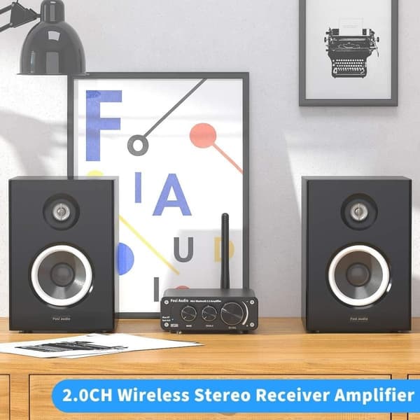 Fosi Audio BT10A Bluetooth 5.0 Stereo Audio Amplifier Receiver 2 Channel Class D Mini Hi-Fi integreret forstærker til passive hjemmehøjttalere 50W x 2