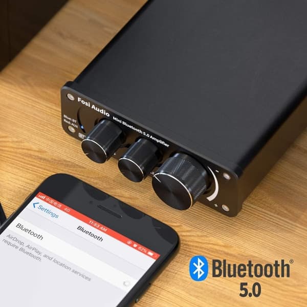 Fosi Audio BT10A Bluetooth 5.0 Stereo Audio Amplifier Receiver 2 Channel Class D Mini Hi-Fi integreret forstærker til passive hjemmehøjttalere 50W x 2