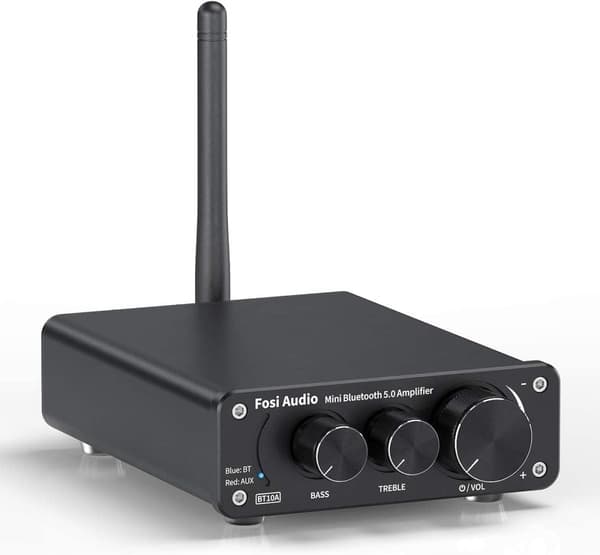 Fosi Audio BT10A Bluetooth 5.0 Stereo Audio Amplifier Receiver 2 Channel Class D Mini Hi-Fi integrert forsterker for passive hjemmehøyttalere 50W x 2