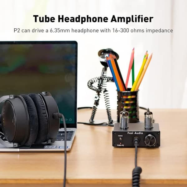 Fosi Audio P2 kuulokevahvistin Tyhjiöputki kuulokevahvistin Mini Hi-Fi Stereo Audio