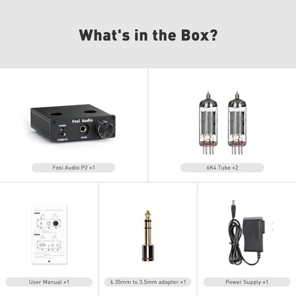 Fosi Audio P2 kuulokevahvistin Tyhjiöputki kuulokevahvistin Mini Hi-Fi Stereo Audio