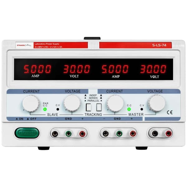 Laboratorieservice strømforsyning 3 kanaler 0-30 V 0-5 A DC