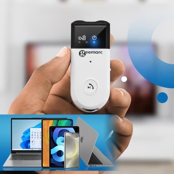 30dB Bluetooth lyssningsförstärkare för TV PC Telefon med mikrofon Geemarc Vit