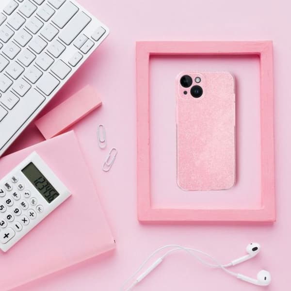 Telefonanropsförstärkare - OEM hörselförstärkare TRANSPARENT HÄLFT 2 mm BLINK för IPHONE 13 rosa