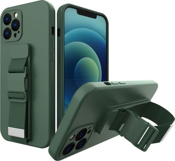 Hurtel repcase gel case med kedjelänk handväska lanyard iPhone 11 Pro Max mörkgrön