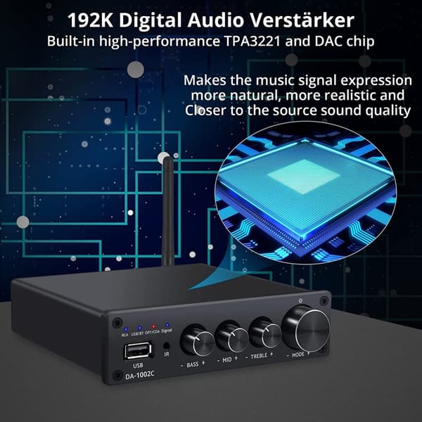 NÖRDIC Bluetooth Hifi Class-D förstärkare och digital till analog omvandlare DAC