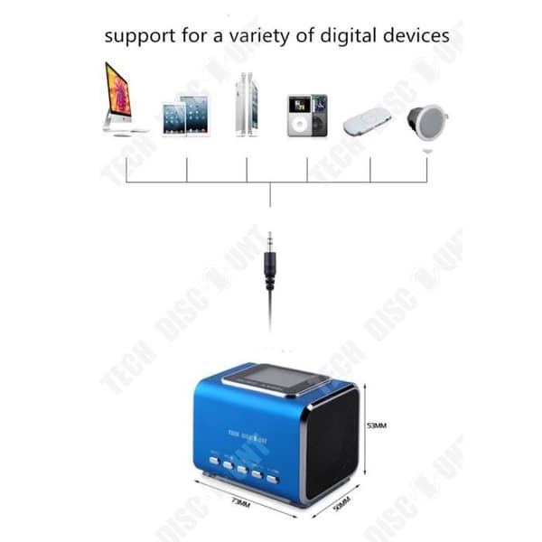 TD® mini bluetooth-högtalare bärbart usb-uttag för pc inbyggd trådbunden klocka musik ängel digital stereo tf-kort musik