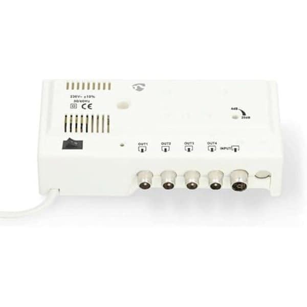 CATV-förstärkare - NEDIS - SAMP42241WT - Gain 20 dB - 47-862 MHz - 4 Utgångar