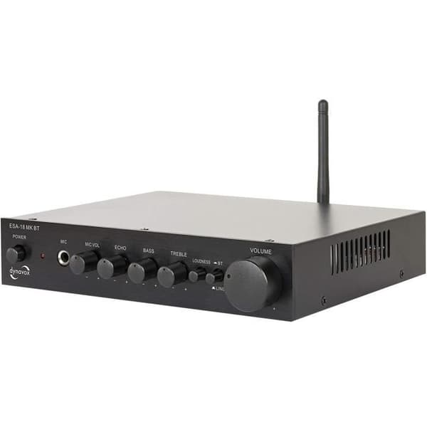 Mini förstärkare ESA-18 MK BT - Dynavox - Svart - Bluetooth - 2 linjeingångar - Mikrofon
