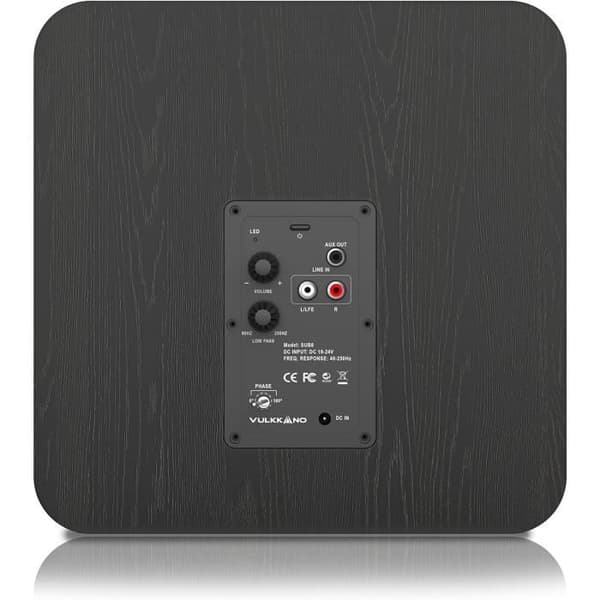 Aktiv subwoofer - Vulkkano - SUB8 - 8 Tum - 80W - Elegant svart finish