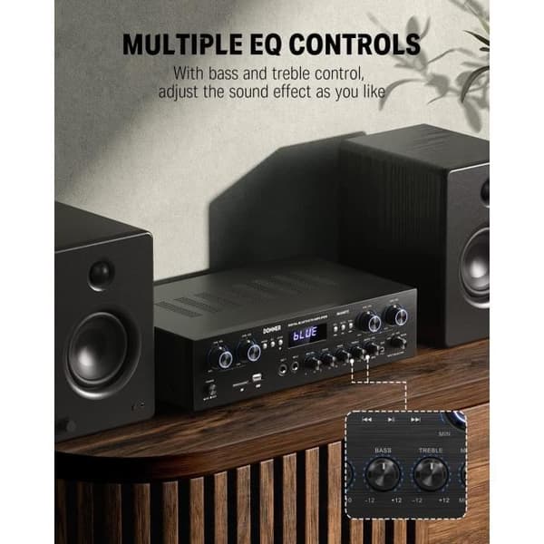 Ljudförstärkare 4 Kanaler - GENERISK - Ge - Bluetooth 5.0 - 440W - USB/SD/FM