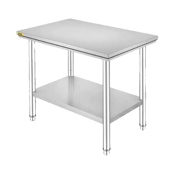 Keittiön työpöytä, kaupallinen catering-pöytä, ruostumaton teräs, 30x24x32 tuuman 330 kiloa