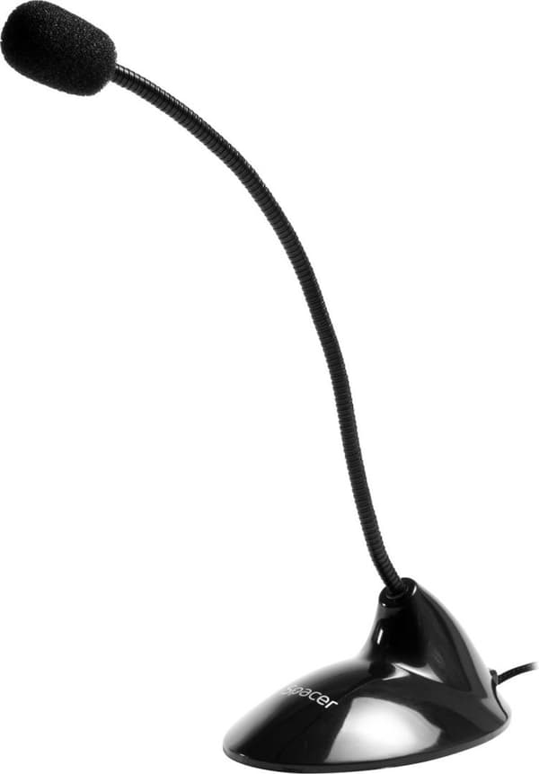 MICROFON  SPACER, suport tip "picior", conector Jack 3.5 mm, negru, "SP-MIC100" (timbru verde 0.03 lei)