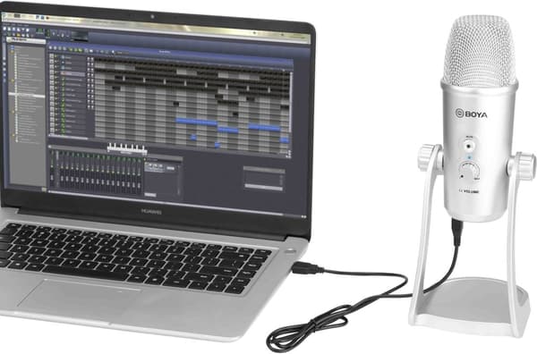 Boya Microfon USB Studio Condensator, Stereo (USB Type-C, Lightning si USB-A) "BY-PM700SP" (timbru verde 0.18 lei)
