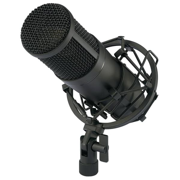 Renkforce CU-4 USB-studiomikrofon Sändare signal:Sladd inkl. kabel, inkl. väska, inkl. spindel USB Sladd