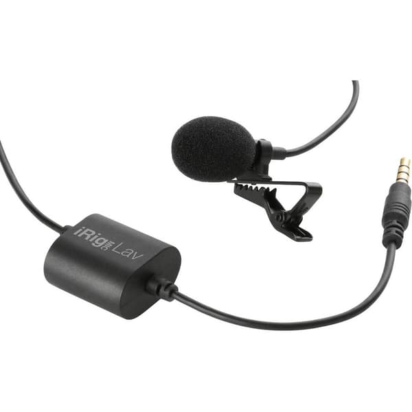 IK Multimedia MIC LAV Myggmikrofon Talmikrofon Sändare signal:Sladd inkl. klammer, inkl. vindskydd Sladd